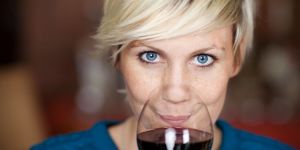 Woman Drinking Red Wine