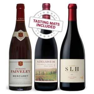 Wine Tasting Trio of Pinot Noir — With Tasting Mat