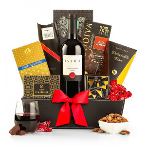 Red Wine & Chocolate Gift Basket
