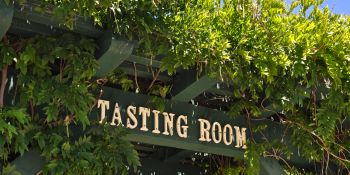 A scenic winery tasting room sign