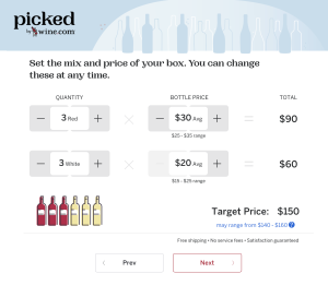 Choose quantity and price during signup