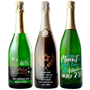 Etched Sparkling Wine & Champagne Bottles