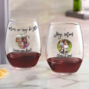 Personalized stemless wine glasses