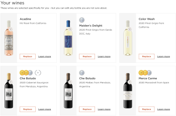 The Wines Firstleaf selected via the quiz