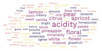 Word Cloud based on the tasting notes from the Firstleaf white wines I received