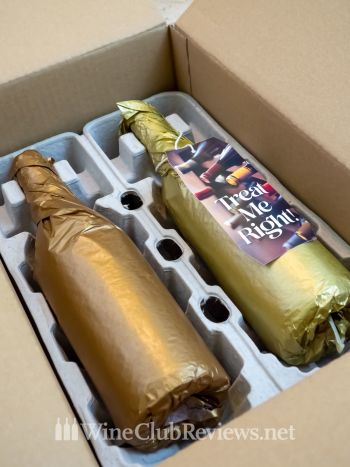 Gift-wrapped wine bottles