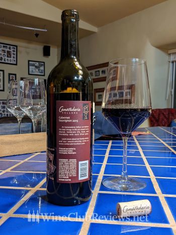 Washington Cabernet Sauvignon: front of bottle with wine in glass