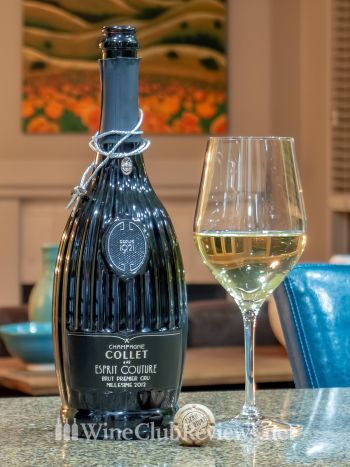 2012 Esprit Couture Premier Cru Brut Front Label with Glass