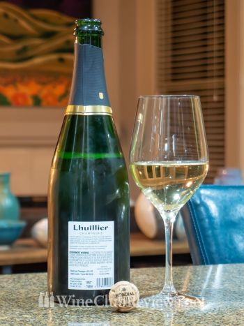 Champagne Lhuillier Brut Tradition NV Back Label with Glass