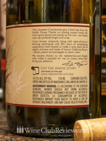 Rick Boyer Unoaked ChardonnayBack Label