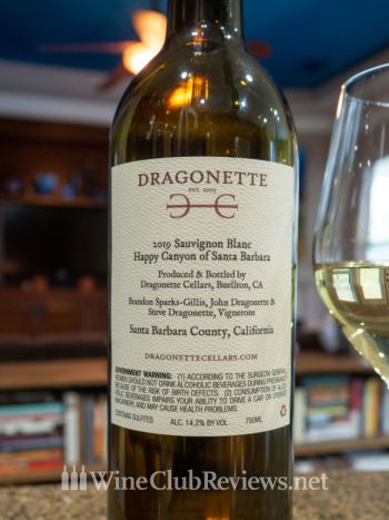 Dragonette Cellars Happy Canyon Sauvignon BlancBack Label