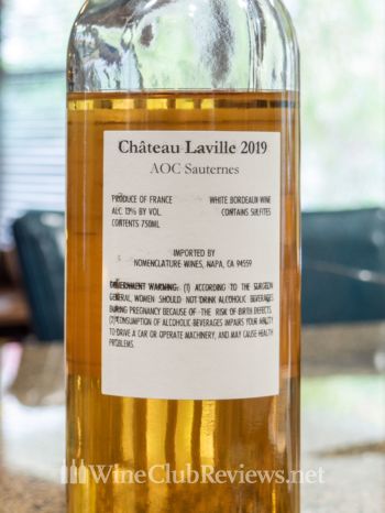 Château Laville SauternesBack Label