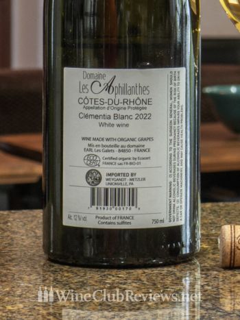 'Clementia'Back Label