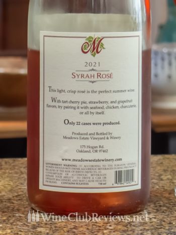 Syrah RoséBack Label