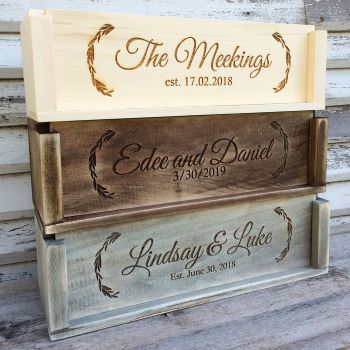 Handcrafted Personalized Wood Wine Crate for One Bottle