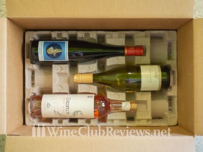 3 Bottles of White Wine in the Box of Wine from Organic Wine Exchange