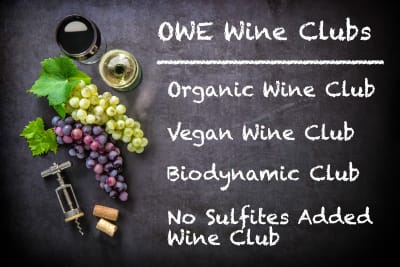 The selection of wine clubs from Organic Wine Exchange: Organic Wine Club, Vegan Wine Club, Biodynamic Wine Club, No Sulfites Added Wine Club 