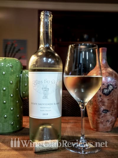 2019 Clos du Val Estate Sauvignon Blanc Wine Bottle & Glass