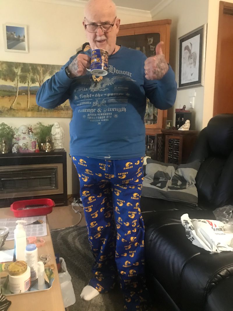 West Coast Eagles Mens Flannelette Sleep Pants Size:2XL Customer Photo