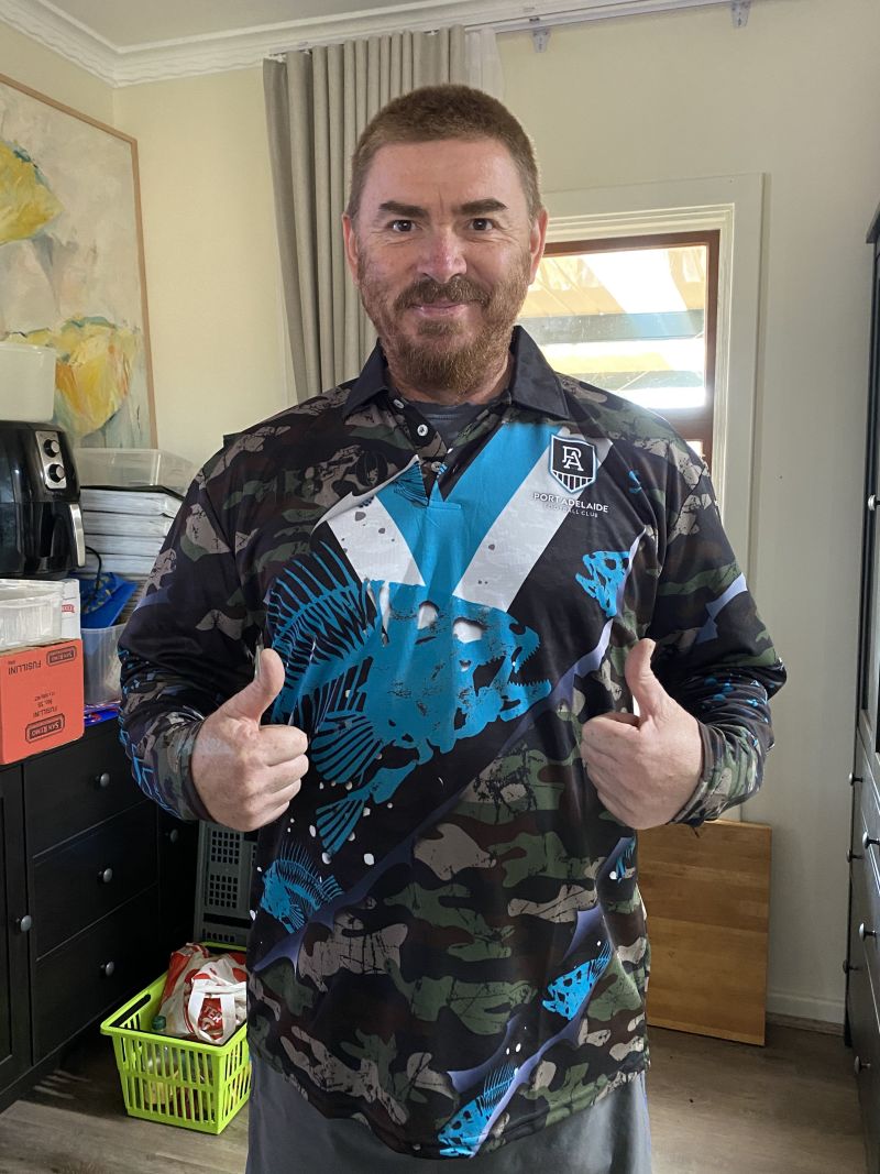 Port Adelaide Power Bones Fishing Shirt Size:2XL Customer Photo