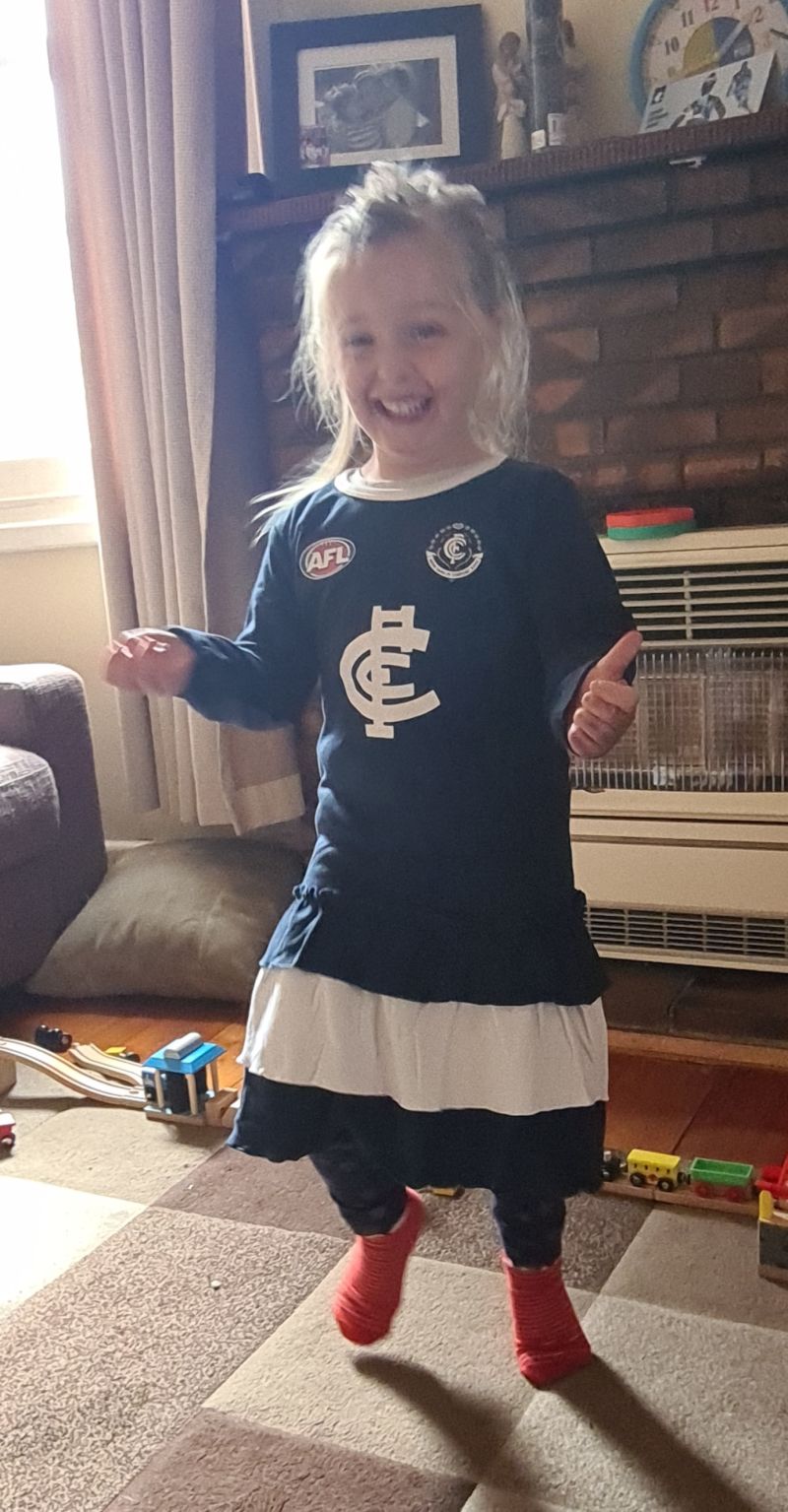 Carlton Blues Girls Footysuit Dress Size:6 Customer Photo