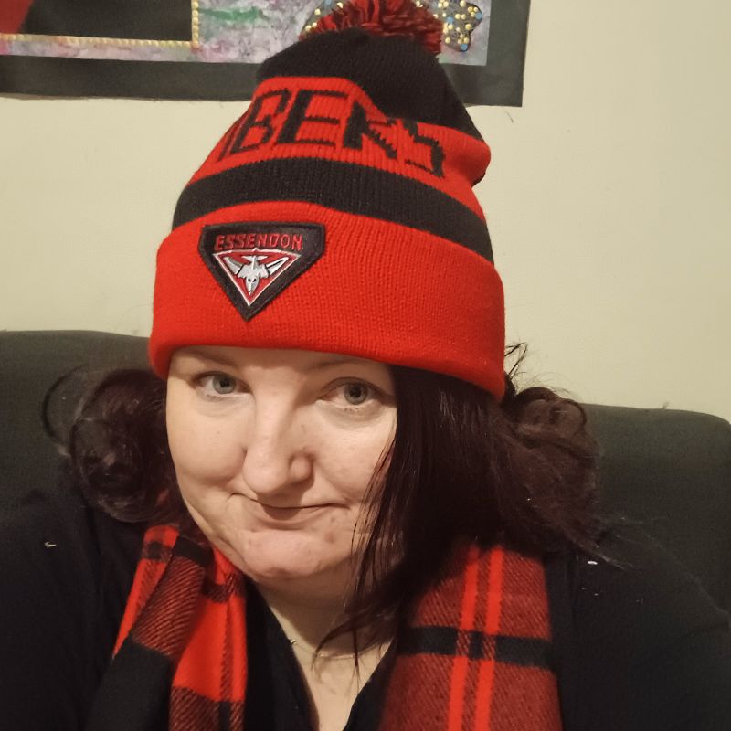 Essendon Bombers Bar Beanie Customer Photo