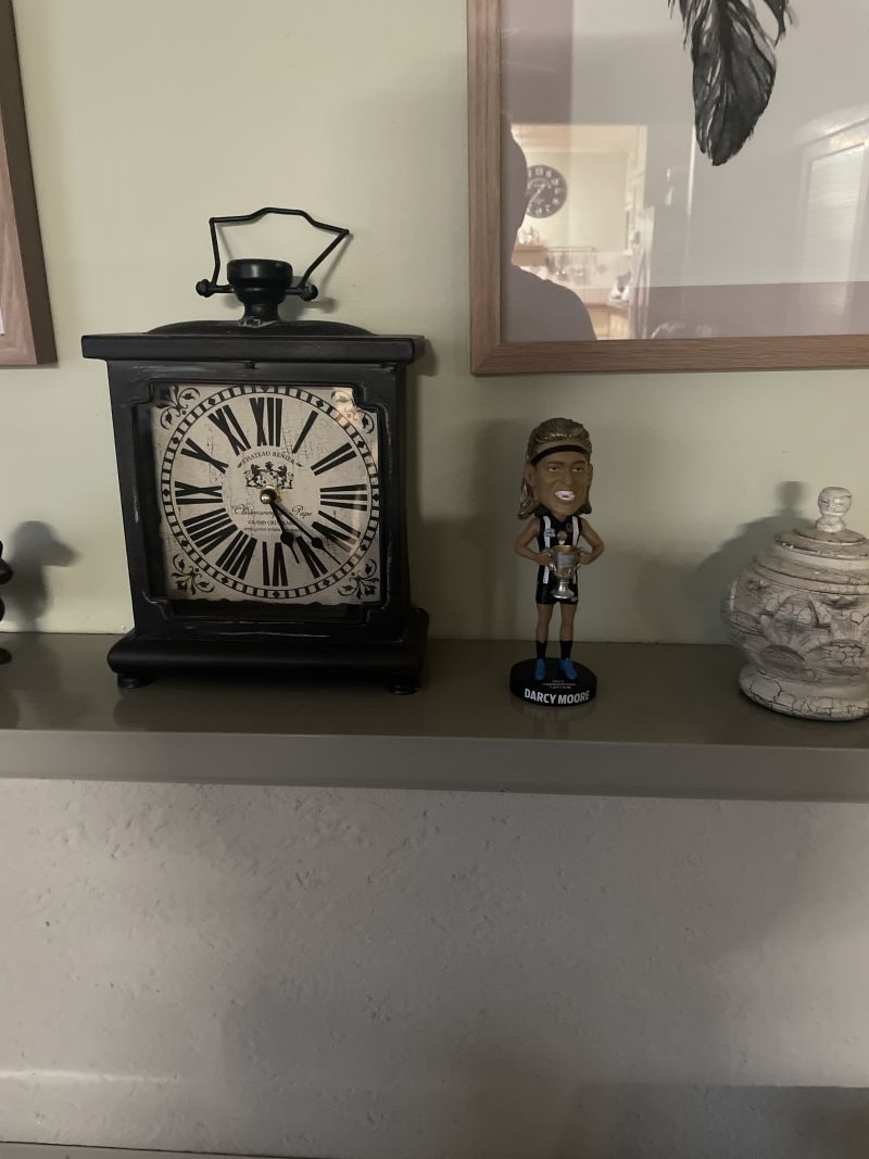 Collingwood Magpies Darcy Moore Premiership Captain Bobblehead Customer Photo