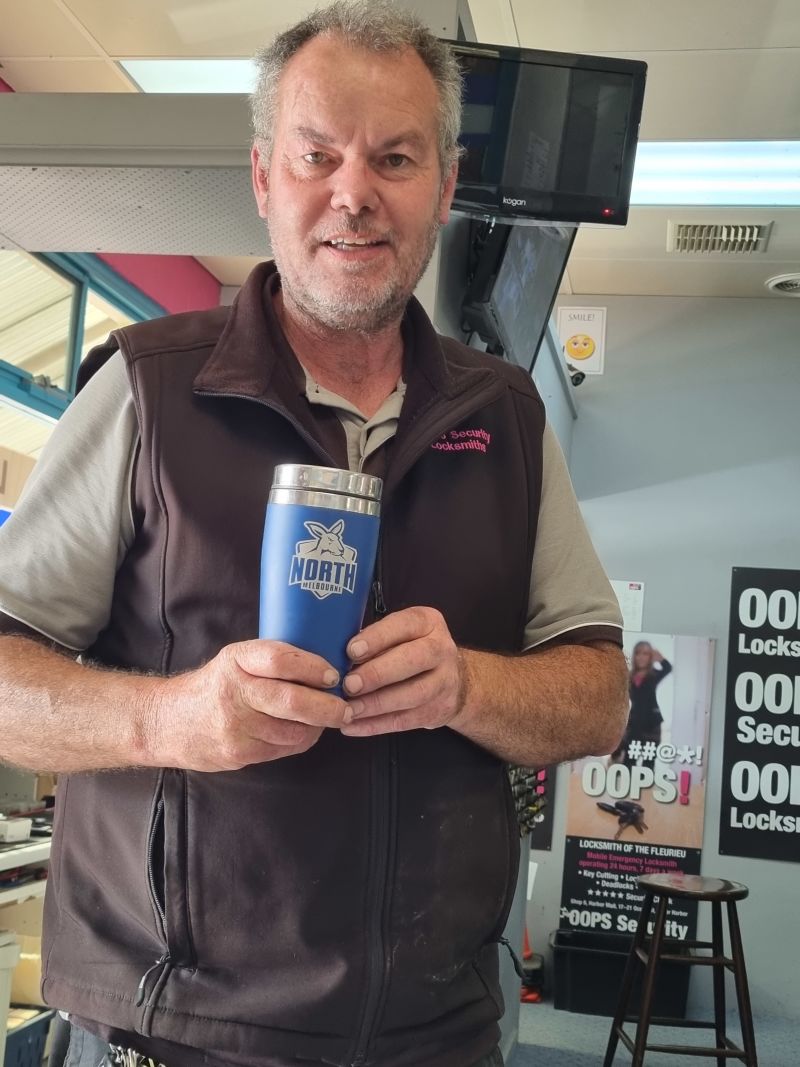 North Melbourne Kangaroos Stainless Steel Travel Mug Customer Photo