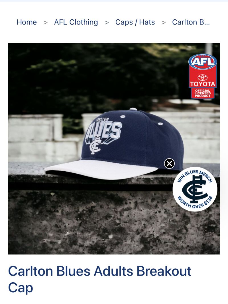 Carlton Blues Adults Breakout Cap Customer Photo