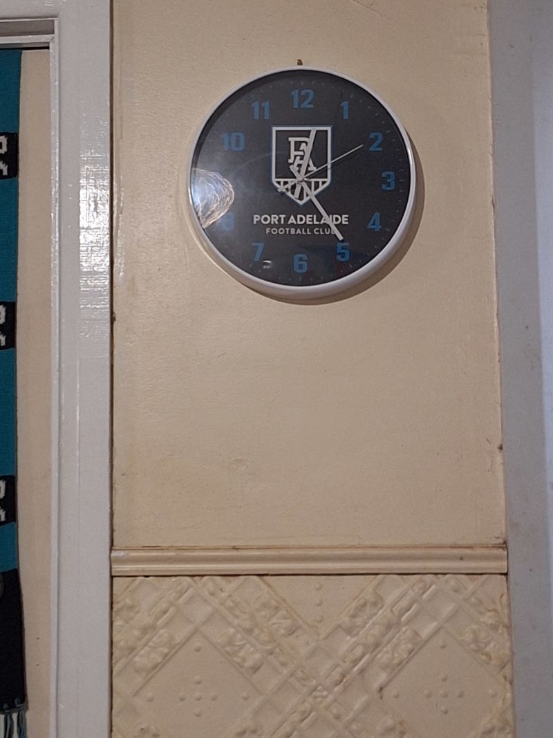 Port Adelaide Power Wall Clock Customer Photo