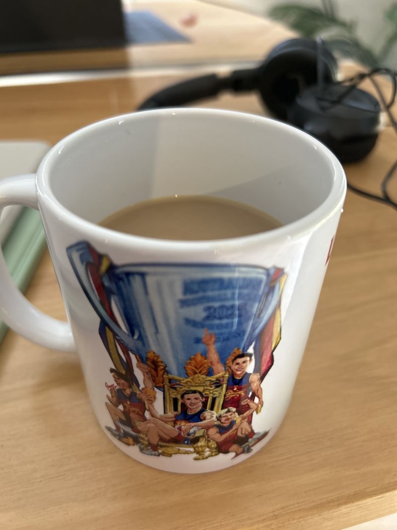 Brisbane Lions 2025 Grange Premiership Cup Coffee Mug Customer Photo