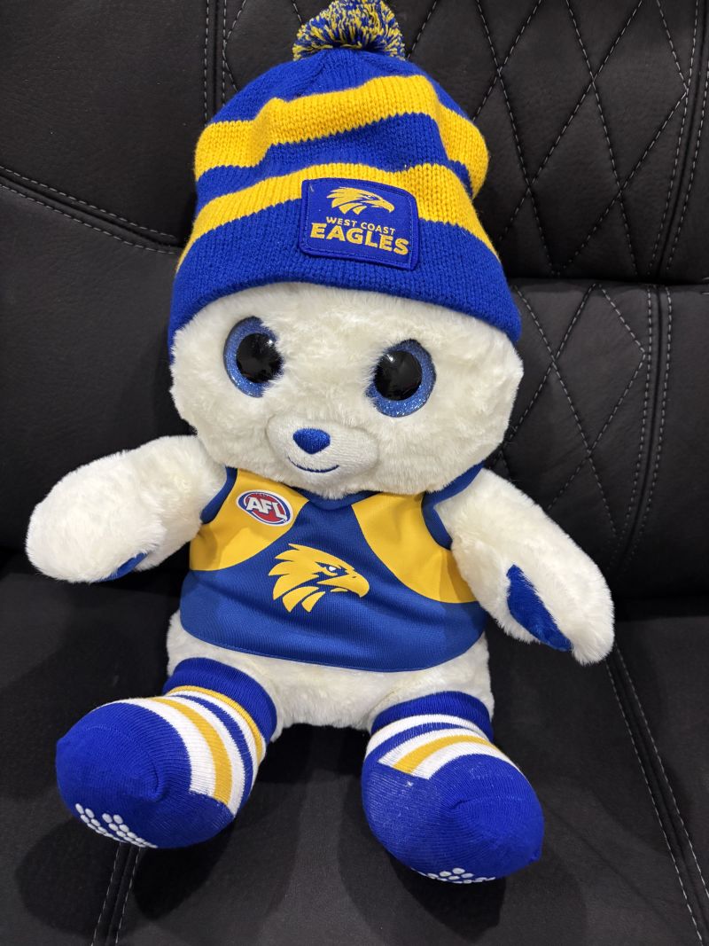 West Coast Eagles Large 30cm Sparkle Bear Customer Photo