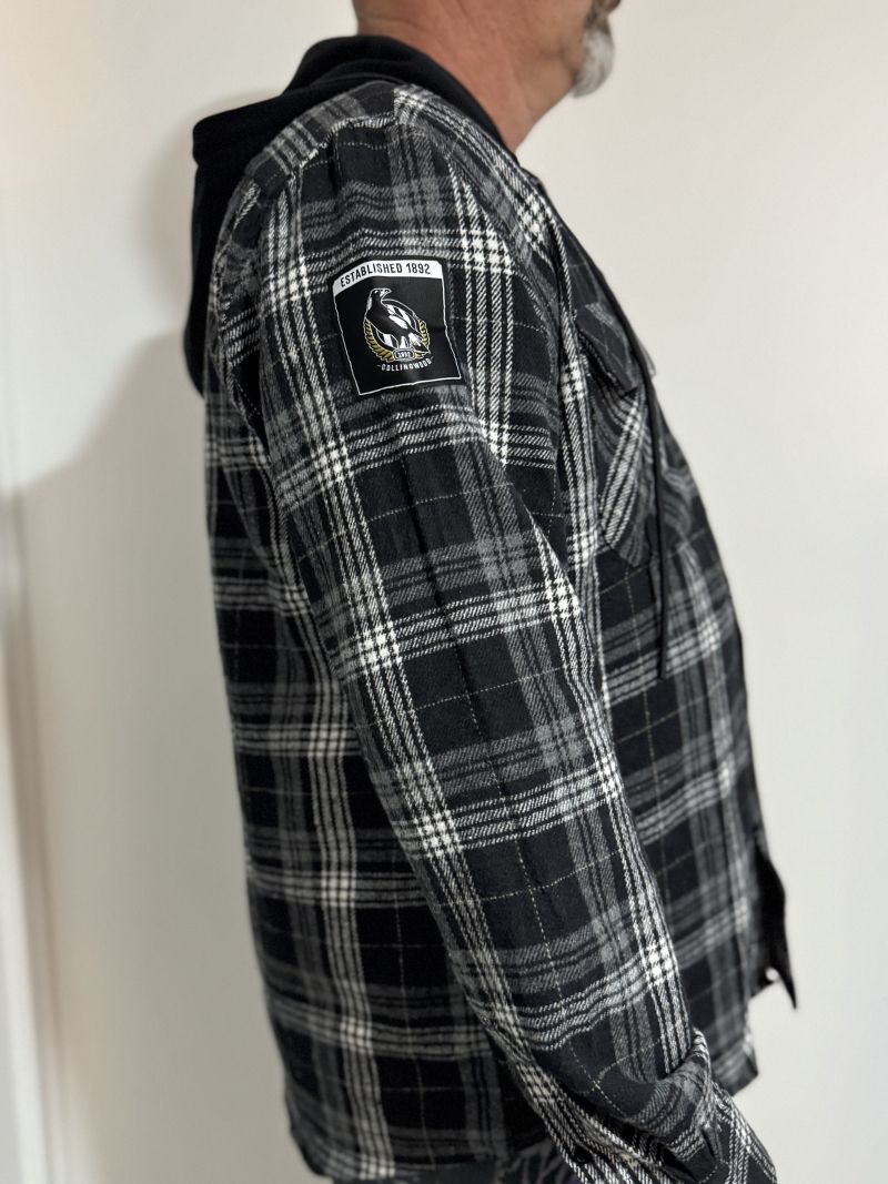 Collingwood Magpies Highland Hooded Flannel Shirt Size:2XL Customer Photo
