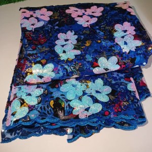 Blue and Pink Flower Lace