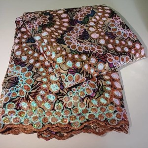 Green and Brown Dot Lace