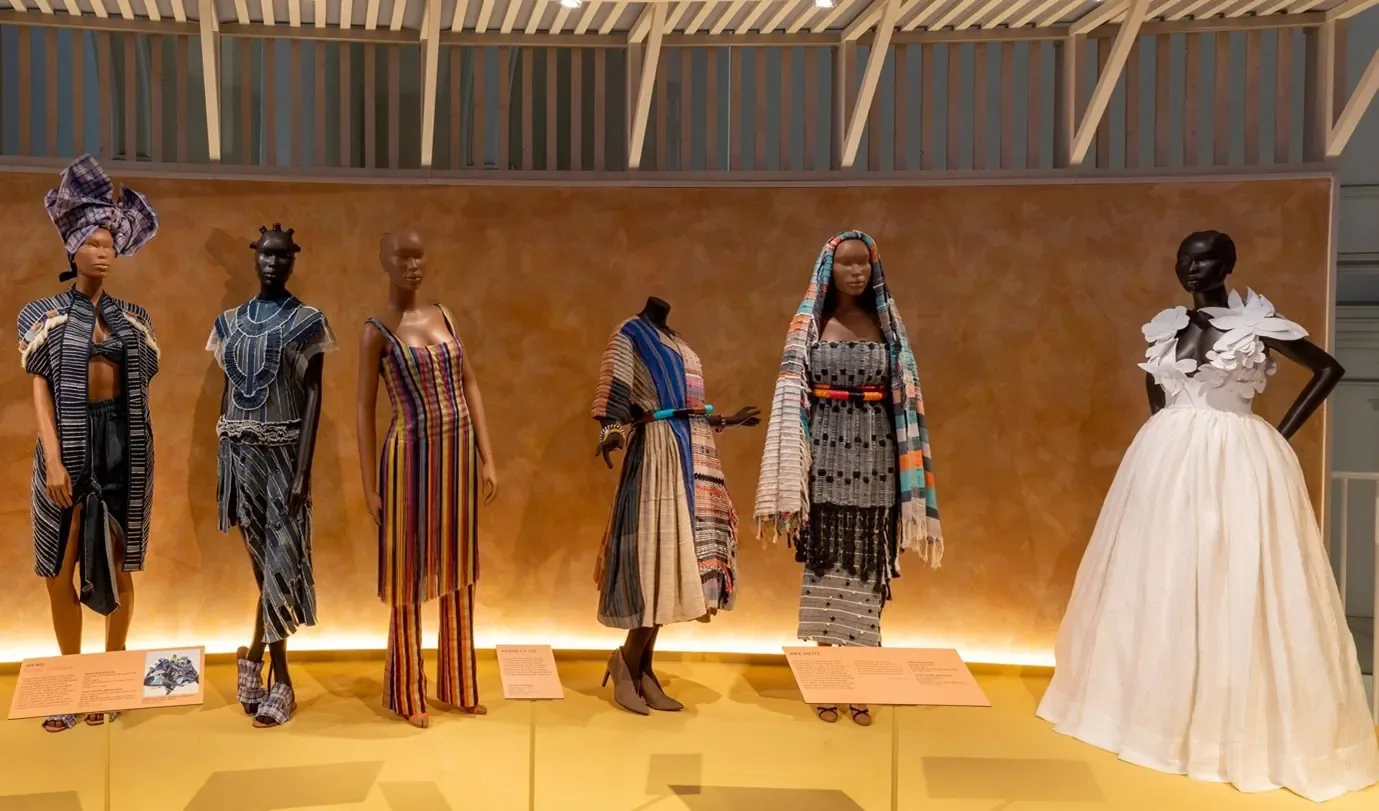 Some of the garments by African designers are being exhibited at the Victoria and Albert Museum's 'Africa Fashion' exhibition, in London.