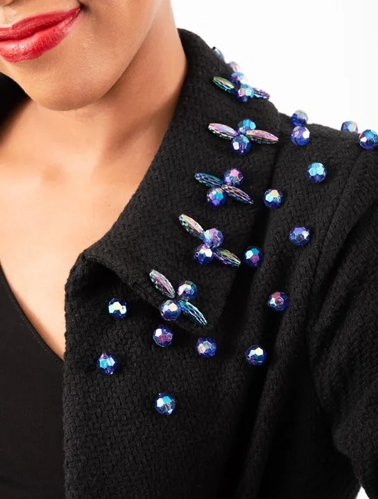 House of Nala Beaded classic cardigan jacket.