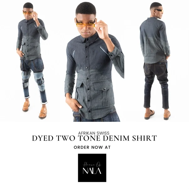 Afrikan Swiss denin shirt