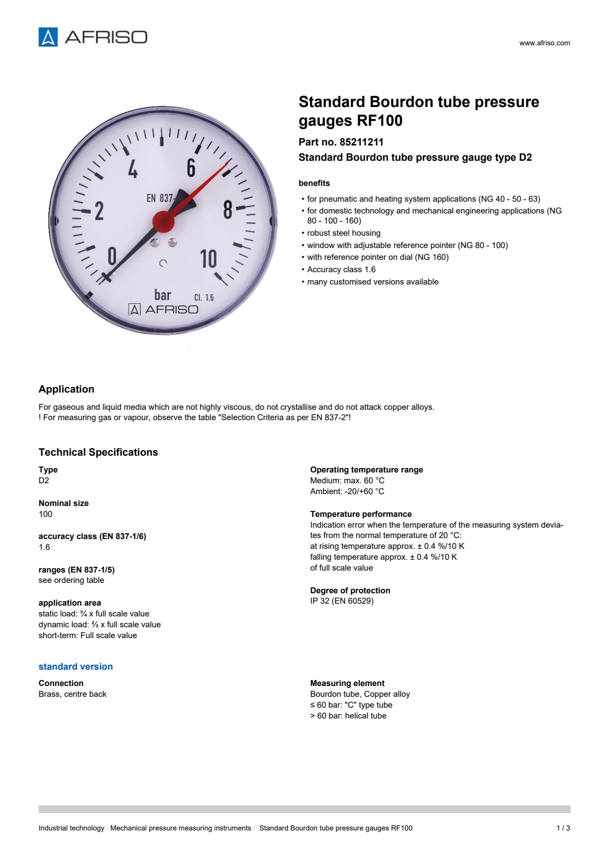 AFRISO_STANDARD-BOURDON-TUBE-PRESSURE-GAUGES-RF100-STANDARD-BOURDON-TUBE-PRESSURE-GAUGE_85211211_ENG_GBR.PDF