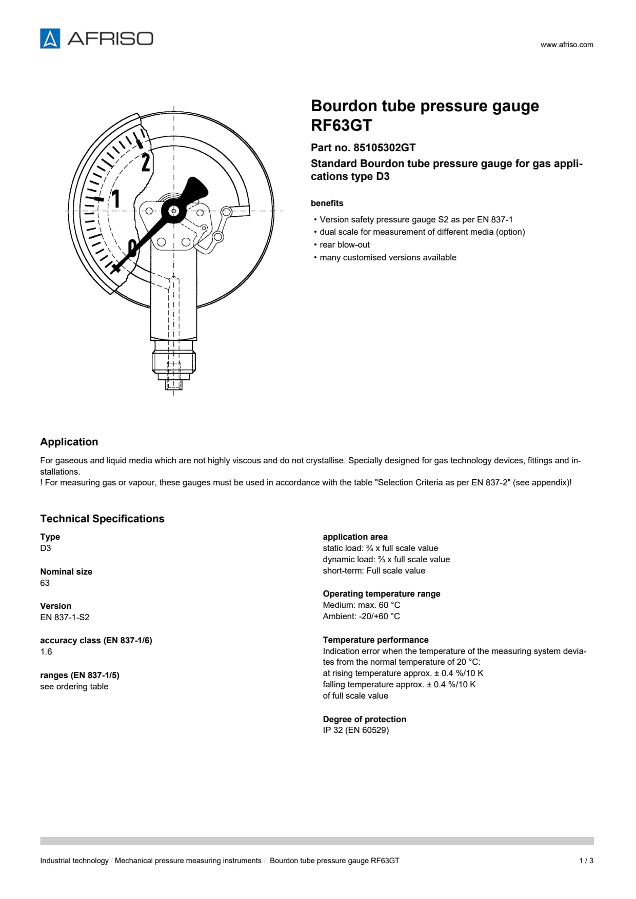 AFRISO_BOURDON-TUBE-PRESSURE-GAUGE-RF63GT-STANDARD-BOURDON-TUBE-PRESSURE-GAUGES-FOR-GAS_85105302GT_ENG_GBR.PDF