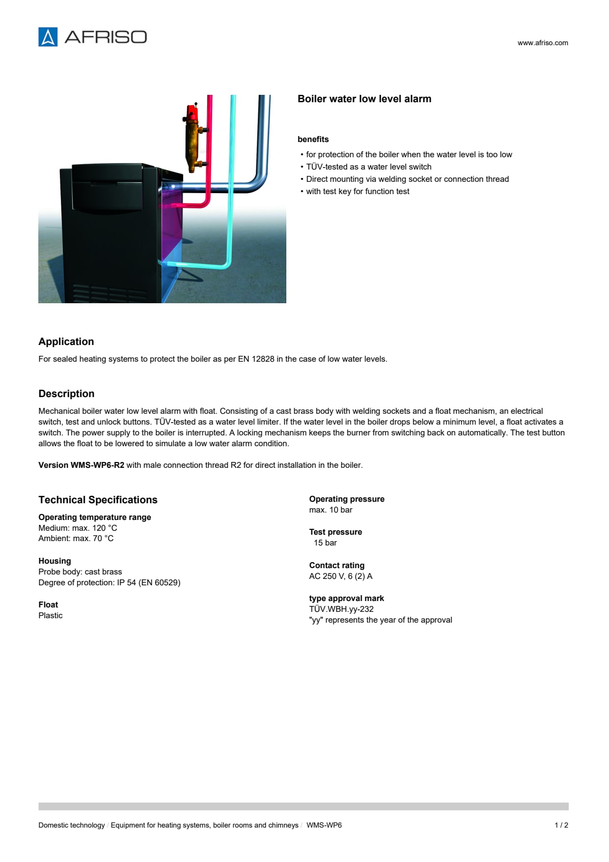 AFRISO_BOILER-WATER-LOW-LEVEL-ALARM_ENG_GBR.PDF