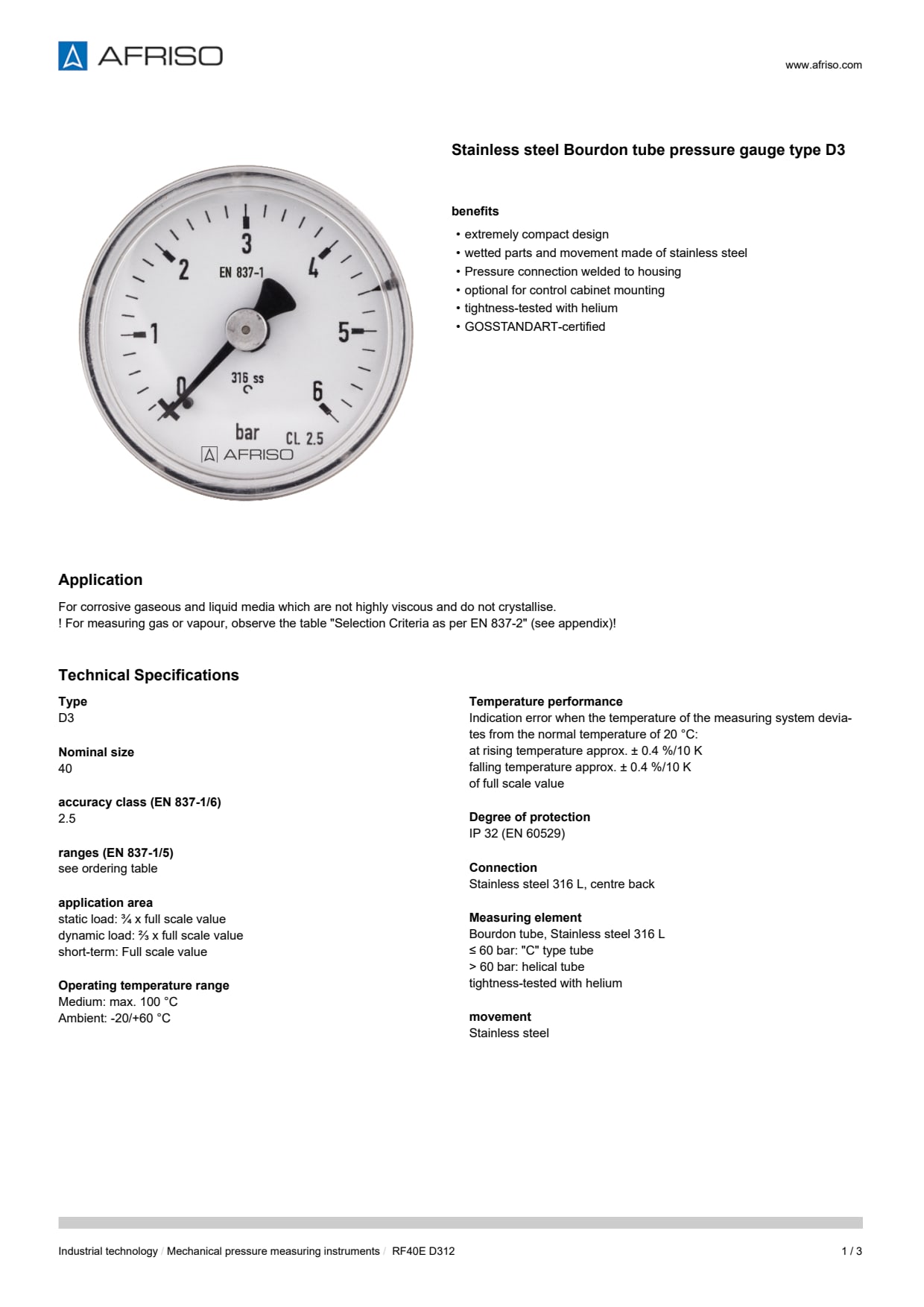AFRISO_STAINLESS-STEEL-BOURDON-TUBE-PRESSURE-GAUGES-RF40E_ENG_GBR.PDF