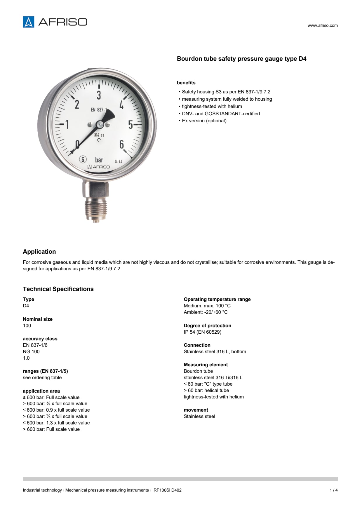 AFRISO_BOURDON-TUBE-SAFETY-PRESSURE-GAUGES-RF100SI_ENG_GBR.PDF