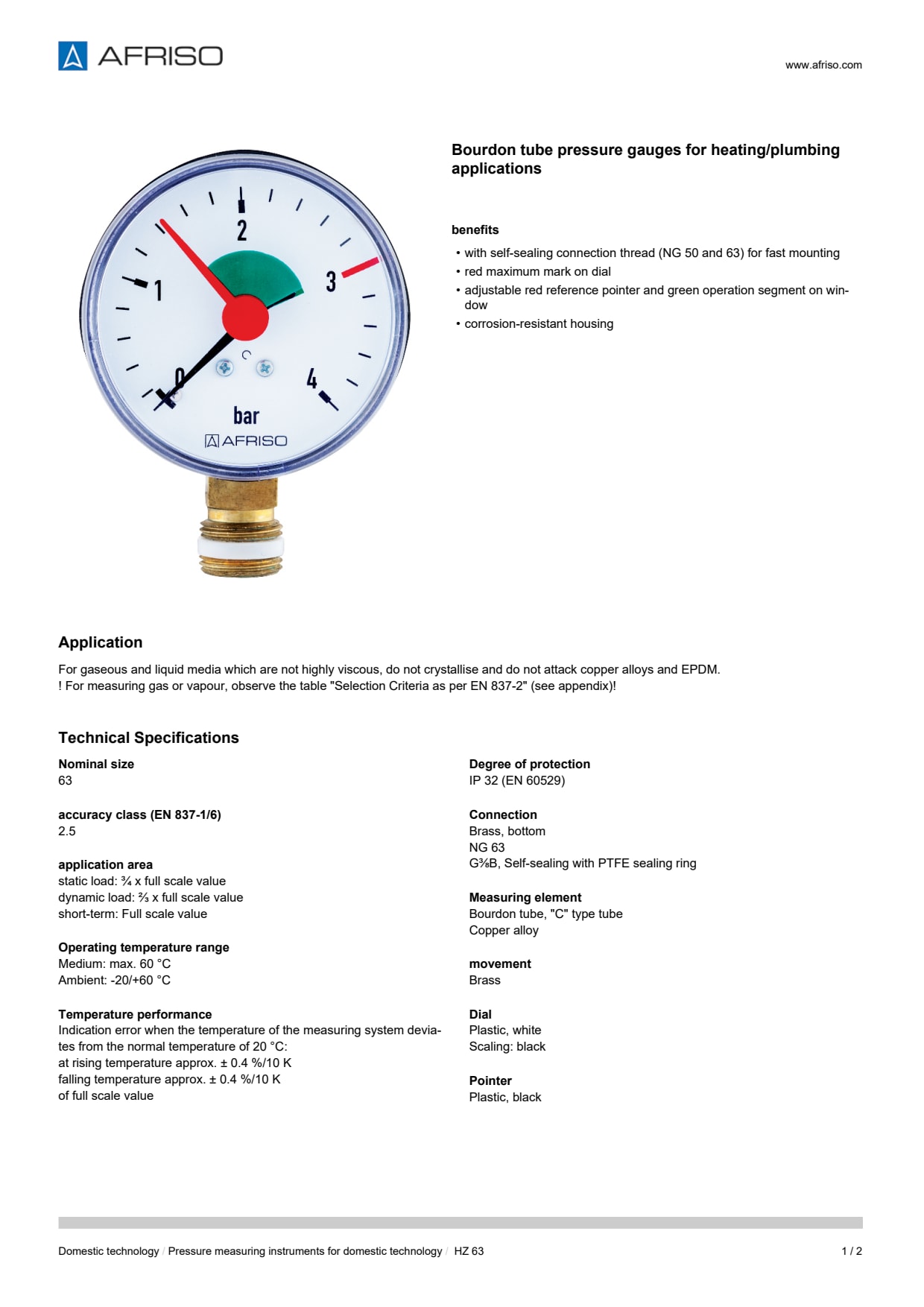 AFRISO_BOURDON-TUBE-PRESSURE-GAUGE-HZ-63-RAD_ENG_GBR.PDF