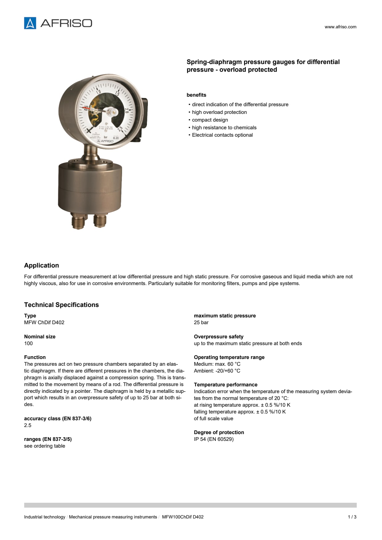 AFRISO_SPRING-DIAPHRAGM-PRESSURE-GAUGES-FOR-CHEMICAL-APPLICATIONS-MFW100CHDIF_ENG_GBR.PDF