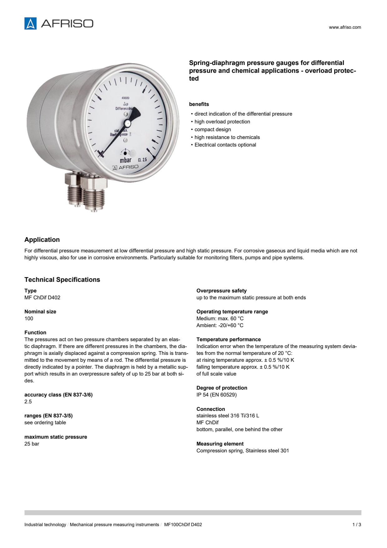 AFRISO_SPRING-DIAPHRAGM-PRESSURE-GAUGES-FOR-CHEMICAL-APPLICATIONS-MF100CHDIF_ENG_GBR.PDF