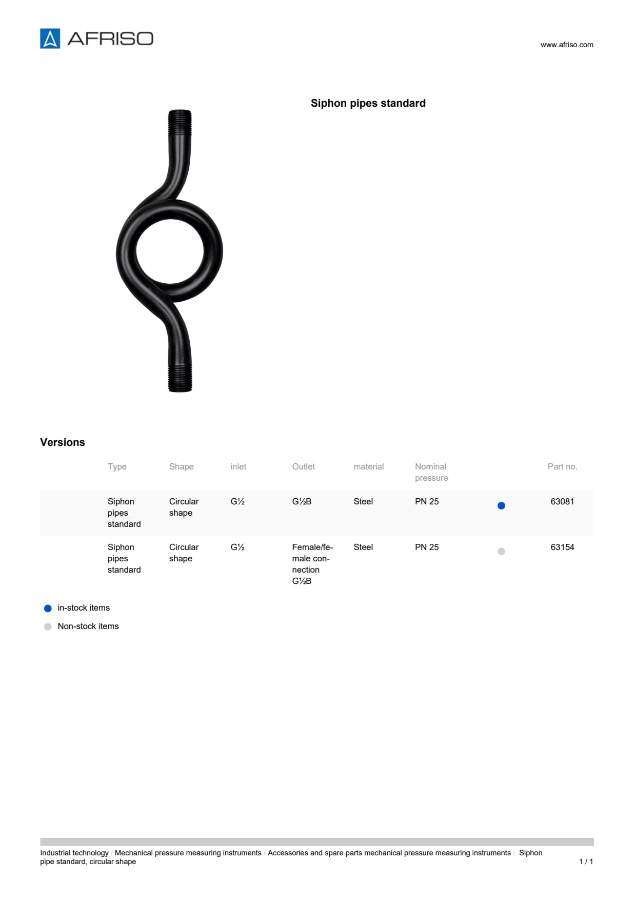 AFRISO_SIPHON-PIPES-STANDARD_ENG_GBR.PDF
