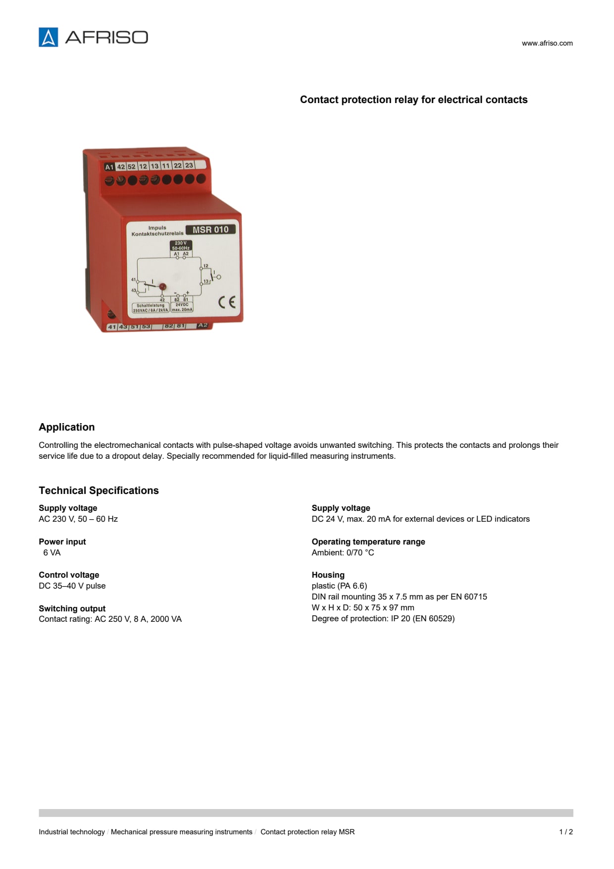 AFRISO_CONTACT-PROTECTION-RELAY_ENG_GBR.PDF