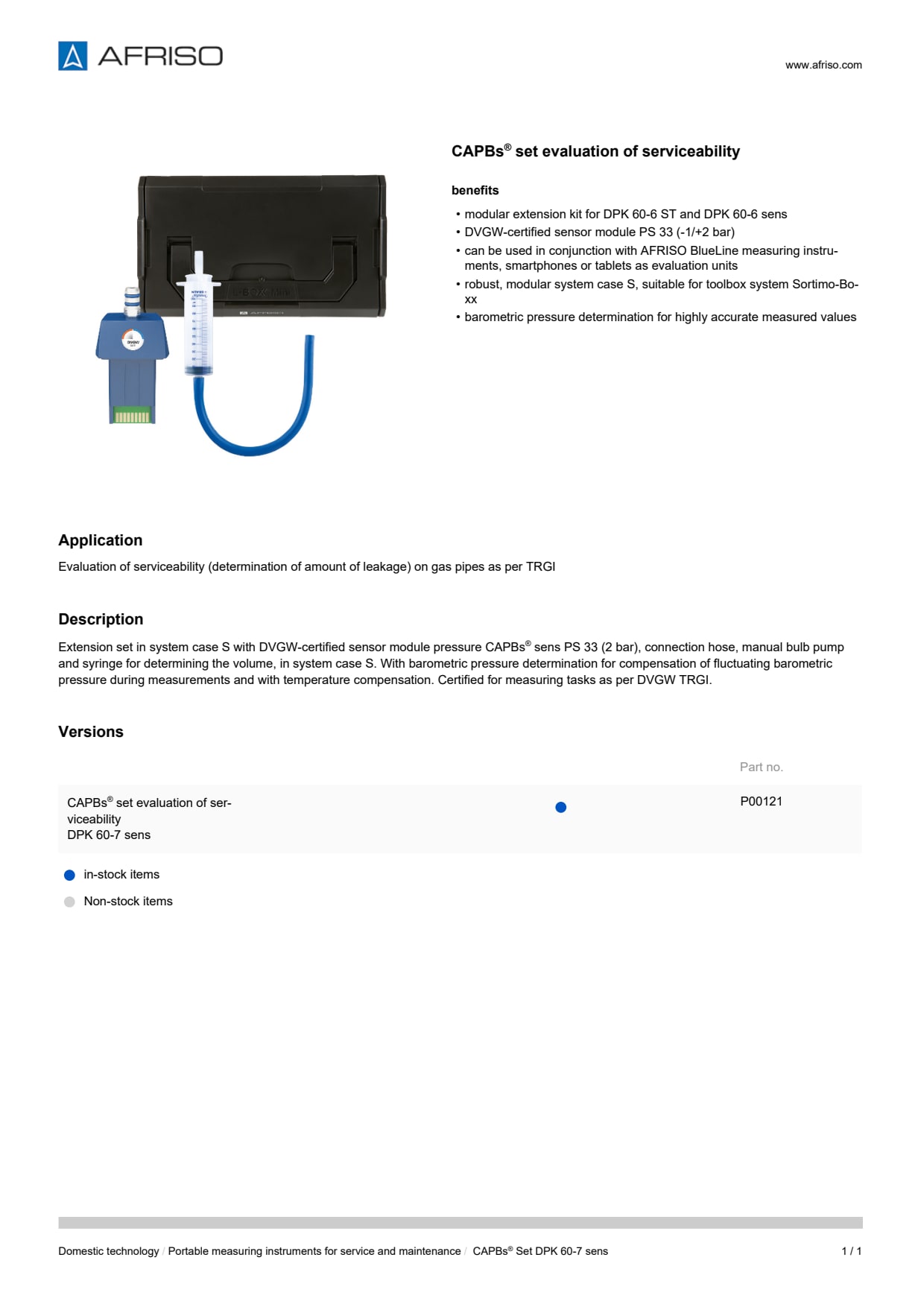 AFRISO_CAPBS--SET-EVALUATION-OF-SERVICEABILITY_ENG_GBR.PDF
