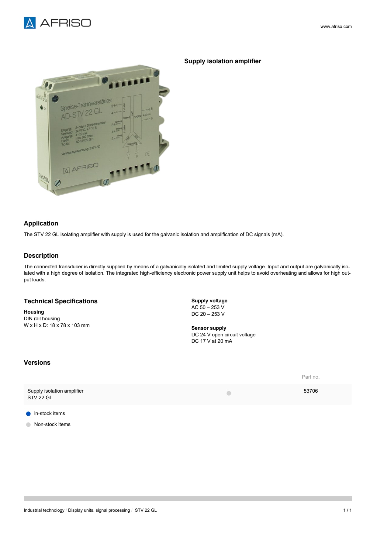 AFRISO_SUPPLY-ISOLATION-AMPLIFIER_ENG_GBR.PDF
